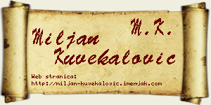 Miljan Kuvekalović vizit kartica